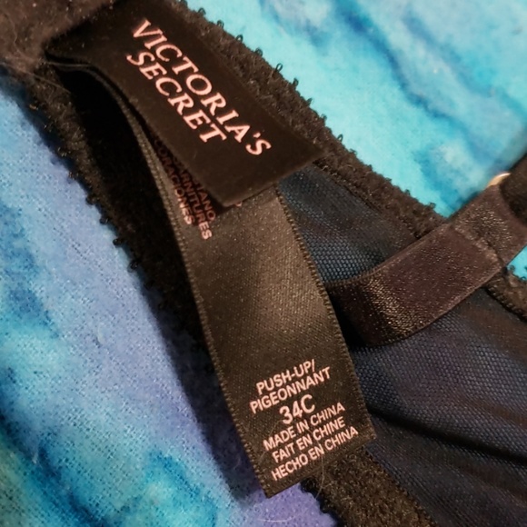 Victoria's Secret Blk/Brn Rhinestone Lace Bra 34C - Picture 6 of 8